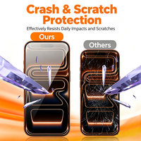 Protection d'écran en verre trempé anti-casse pour iPhone 14 15 13 12 Pro Max, installation facile, 0,3 mm, compatible iPhone 16