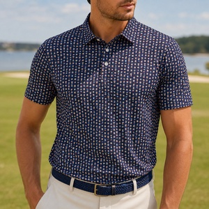 Polo de Golf para Hombre, Manga Corta, Estampado, Secado Rápido, Transpirable, Elástico, Ropa Deportiva, Informal, para Golf, Disponible en Stock - Product Image 4