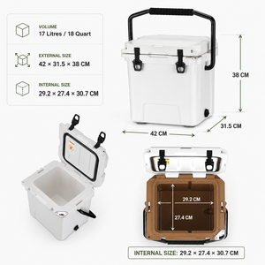 Glacière portable d'extérieur robuste en plastique rotomoulé <span class=keywords><strong>de</strong></span> 20 L, étanche et isolée, avec poignée – Vente en gros - Product Image 2