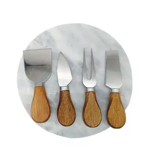 Marble Round Premium Small Round Folder Cheese Board Set With Knife