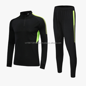 เสื้อฟุตบอลแขนยาวแบบซิปครึ่งตัว เสื้อแจ็คเก็ตฝึกซ้อม พิมพ์โลโก้ได้ตามต้องการ กางเกงกีฬาผู้ชาย เสื้อทีม ป้องกันรังสียูวี แห้งเร็ว - Product Image 3