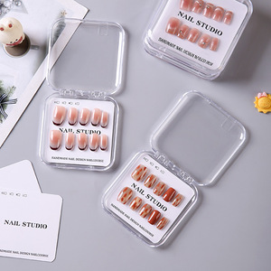 Boîte de présentation d'art ongulaire portable pour studio de manucure, 10 pièces, emballage transparent en acrylique pour cours de design d'ongles - Product Image 1