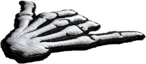 PatchClub Shaka 3D esqueleto <span class=keywords><strong>mano</strong></span> parche 3,5 <span class=keywords><strong>En</strong></span> ALIVIO DE PVC totalmente <span class=keywords><strong>bordado</strong></span> realista hierro-<span class=keywords><strong>en</strong></span>/coser colgar parche Suelto - Product Image 2