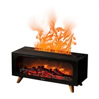 Humidificateur à flamme de cheminée 3D, style rétro, pour usage domestique et commercial, USB portable, longue autonomie, veilleuse d'ambiance pour chambre