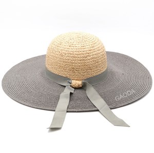 Đen rộng vành của phụ nữ sombrero mềm rơm mùa hè mũ đầy màu sắc giản dị ngoài trời Raffia mũ rơm - Product Image 3