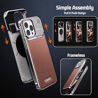 JOYPORODO L043 Étui en Métal de Luxe avec Couverture Magnétique Aromathérapie pour iPhone 13 14 15 16 17 Pro Max et Samsung S23 S24 S25 Ultra