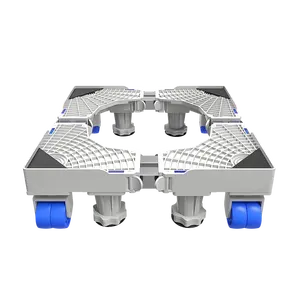 Передвижная Регулируемая Универсальная мобильная база для холодильника, подставка для стиральной машины с подъемными ножками, колесами и тормозами