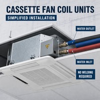 Unité de ventilation à cassette pour chaînes hôtelières mondiales, 4 voies, eau réfrigérée, montage au plafond, CE OEM FP-34 à FP-238, commande en gros