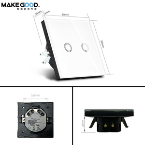 MakeGood Smart Home System Touch Wall Electric Tuya Smart Life Interruptor de cortina inteligente Wifi <span class=keywords><strong>Alexa</strong></span> y Google Home Control - Product Image 6