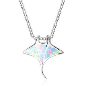 Hawaiian European American Style New Blue <strong>Opal</strong> Manta Ray Necklace Gold Plated Sweater Chain <strong>Pendant</strong> - Product Image 6
