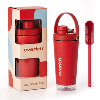 Bouteille de sport Everich ODM 20oz en acier inoxydable avec couvercle verrouillable, anti-fuite, sans BPA, avec base intégrée