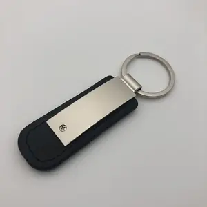 Keychain Ring Luxury Sublimation Brand Blank Metal Leather Key Ring Chain Keyring Keychain