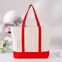 Sac fourre-tout promotionnel en toile grande capacité, personnalisable, vierge, bicolore, pour événements, cadeaux, vente en gros
