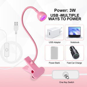 Lampe UV LED portable mini pour ongles, design à clipser sur bureau en ABS, séchage rapide du vernis gel, lumière de polymérisation pour la maison, le salon, la manucure, le sac - Product Image 1