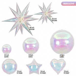 Nieuwe Transparante Regenboog Candy Magic Star Ballonnen Droom Globo Starburst Ballonnen Feestdecoraties Exploderende Sterfolie Ballonnen