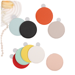 High Quality Stainless Steel Compact Mirror for Women Small Round PU Portable Travel Mirror Promotion Gift for Girls