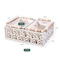 Ensemble de 3 boîtes de rangement en corde de coton tressée, style nordique, empilables, pour cosmétiques