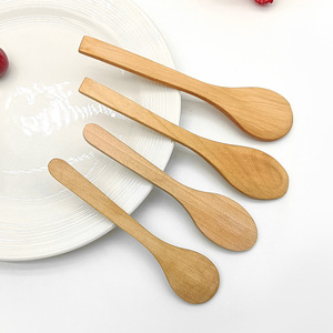 Creative cross-border wooden <b>spoons</b> for honey, <b>coffee</b>, ice cream, and household use; suitable for seasoning and customization. - Product Image 1