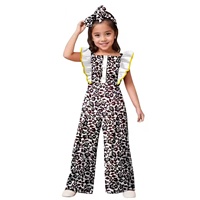 Pakaian Motif Afrika untuk Anak Perempuan, Romper Lengan Ruffle, Jumpsuit, Set Dasi Kupu-kupu dan Penutup Kepala, Dashiki, Pakaian Anak, Ankara 2549001