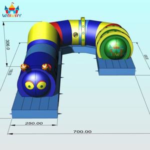 Divertido Túnel Inflable de Oruga Colorido para Niños, Material de PVC, Uso en Guarderías - Product Image 3