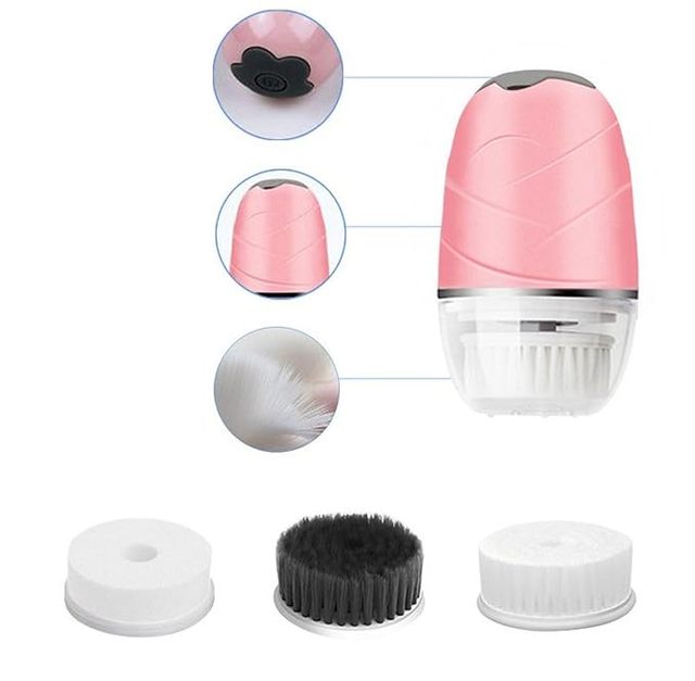 Electric Rechargeable Facial Cleansing Brush for Deep Exfoliation & Makeup Removal Vibrating Deep Cleansing