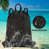 Sac à dos de sport et de gym portable en polyester écologique, réutilisable, imperméable, avec cordon de serrage et motif lettres, vente en gros fabricant