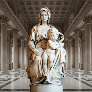 Statua in Marmo Personalizzata Moderna <span class=keywords><strong>per</strong></span> Esterni di Maria e Gesù, Decorazione da Giardino Intagliata a Mano - Product Image 2