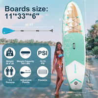 Planche à pagaie gonflable FFBSPORT 11 pieds, planche SUP Premium DWF avec accessoires complets, pagaie et pompe pour jeunes et adultes