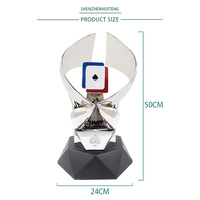 Trophée fournisseur design créatif or argent bronze trophée poker compétition trophée métal