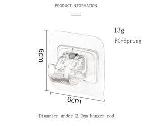 Yumruk ücretsiz güçlü yapıştırıcı şeffaf su geçirmez perde çubuk sihirli asılı tutucu klip - Product Image 4