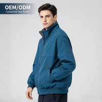 Veste de Travail Vintage pour Homme à Col Montant, Coupe Ample, 100% Polyester Respirant et Coupe-Vent, Manteau Quotidien d'Automne