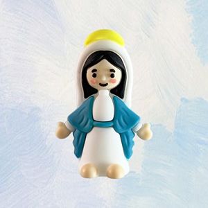 DAMAI Little Virgin Mary Figurines Miniature Virgin Mary Doll Classic Religious Gifts for Easter <b>Eggs</b> Stuffers Baptism Gift - Product Image 5