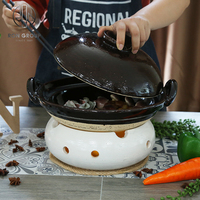 Tempat Panci Tanah Liat Warna Putih, Alas Panci Sup, Wadah Terisolasi, Casserole Tanah Liat, Panci Panas untuk Memasak, Set Peralatan Masak