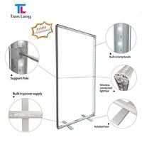 Boîte à lumière LED en aluminium à assemblage rapide, sans cadre, portable, pliable, publicité double face, tissu, sur pied, décorative, en arc
