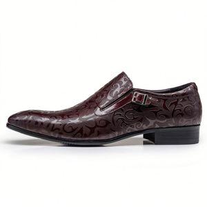 New Autumn Business Style Men's <b>Shoes</b> Featuring Engraved <b>Decorations</b> Closed Toe Anti-Slip Lightweight - Product Image 4