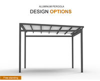 Pergola extérieure en aluminium électrique, toit en PVC, auvent de patio rétractable, auvents pliants avec bande lumineuse LED