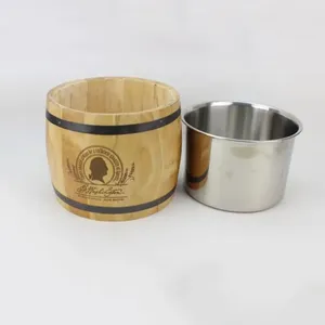 Seau à glace en bois personnalisé à bas prix Conteneur de seau de baril en bois pour la brasserie <span class=keywords><strong>Ganter</strong></span> Gasthof Herold Grafenwalder - Product Image 3