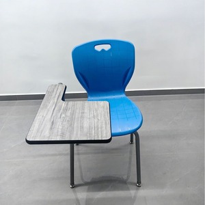 Chaise de bureau pour étudiant avec plateau en bois, structure métallique bleue, mobilier scolaire, design moderne, durable, spécifications 76x51x89 - Product Image 2