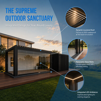 Pergola en aluminium sur mesure, revêtement poudré, pare-vent, pergola extérieure de qualité supérieure, installation facile pour jardin et cour arrière