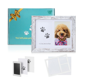 Set Bingkai Foto Kenang-kenangan Jejak Kaki Anjing Kayu Berkualitas Tinggi, Kreatif, Ramah Lingkungan, Dapat Dikustomisasi, untuk Memperingati Hewan Peliharaan - Product Image 4