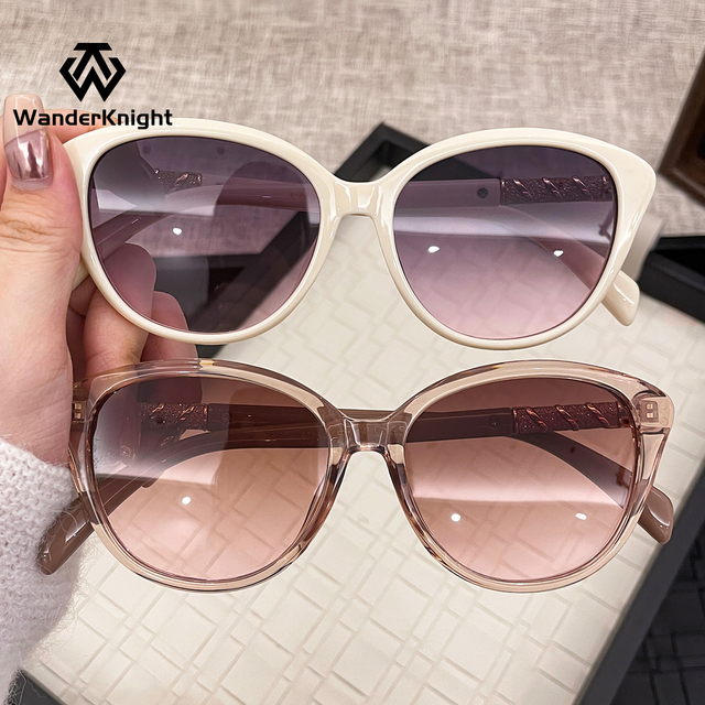 UV400 Protection Cat Eye Sunglasses for Women and Men Fashionable PC Frames in Transparent White Yellow Gray Eyewear