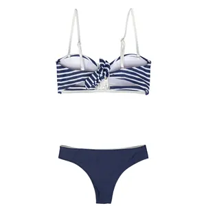 Wholesale Striped Bikini Set Women Ladies Swimwear 2024 Hot Sexy Swimsuit Beach Designer OEM Custom Factory Manufacturer