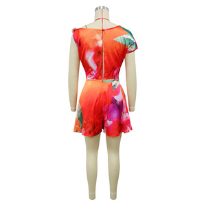 Combinaison décontractée pour femme, imprimée, sans manches, à col asymétrique et dos nu, style sexy, directement de l'usine - Product Image 6