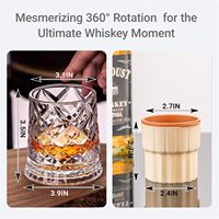 Ensemble de verres à whisky rotatifs à 360 degrés avec moule à boule de glace, verrerie en cristal transparent pour bourbon et scotch pour hommes, cadeaux amusants et originaux