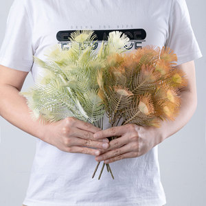 Bouquet de Plumes de Paon Artificielles CallaFloral, Bourgogne, Café, Vert, Jaune Foncé, Plastique, Décoration Intérieure - Product Image 2