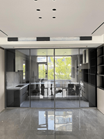 Puerta Corredera de Vidrio de Aluminio Minimalista Directo de Fábrica, Partición Interior Personalizable
