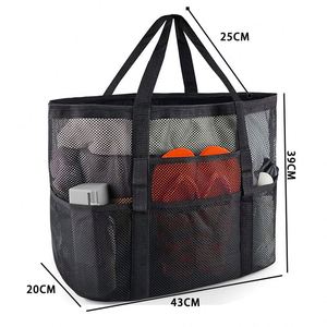 Sac de plage léger en maille pour femme, sans sable, en nylon, à ouverture supérieure, grande capacité, sac à bandoulière portable pour le voyage - Product Image 6