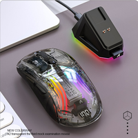 Souris de jeu sans fil Attack Shark X2 PRO RGB à trois modes, transparente, avec affichage de la puissance de l'écran, pour le jeu et les sports électroniques