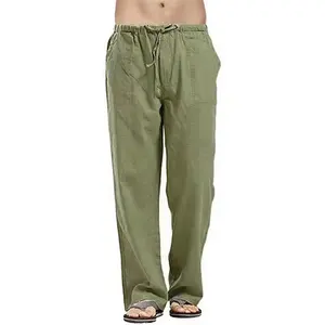 Men&#39;s Pants Cotton Linen Casual Pants for Men Summer Clothing Solid Straight Men&#39;s Pants & Trousers