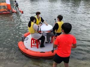 Hafif şişme yuvarlak elektrikli gemi vinci kompakt Mini tekne elektrikli dairesel yüzer Platform koltuk ve Motor ile balıkçılık için - Product Image 6